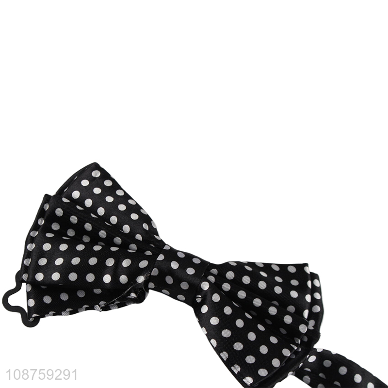 Factory price pre-tied bow tie handmade adjustable polka dot bowtie