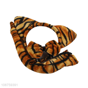 Good quality Halloween tiger cosplay costume set headband bow tie tail set