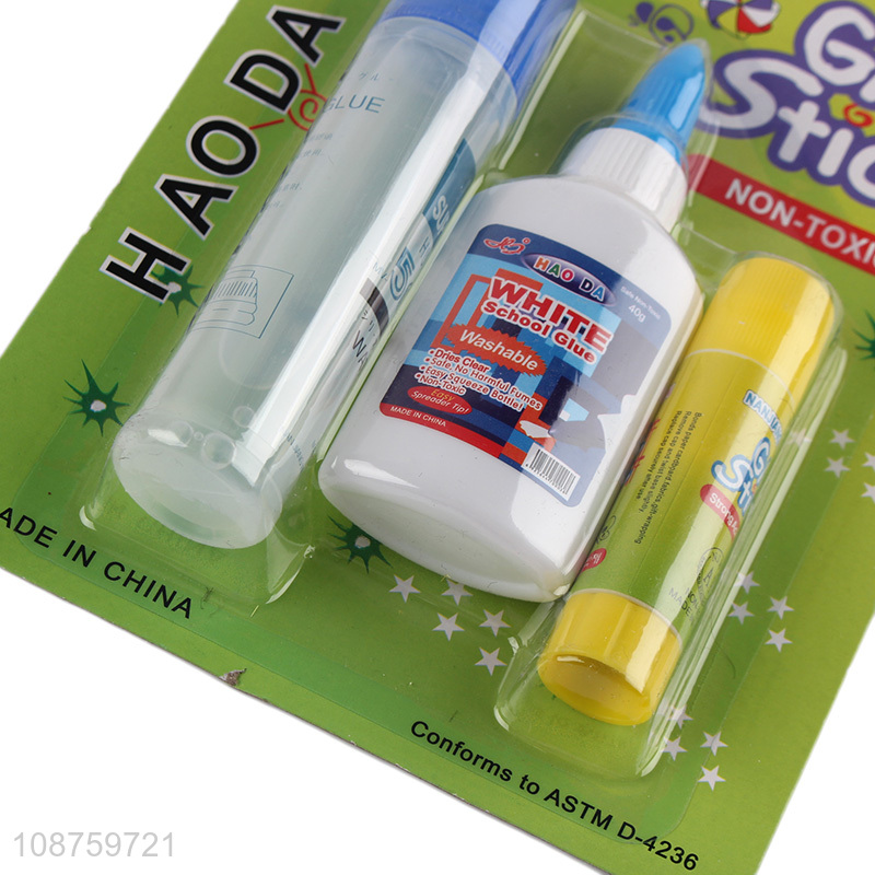 Yiwu market 3pcs school office gule stick and liqud glue set