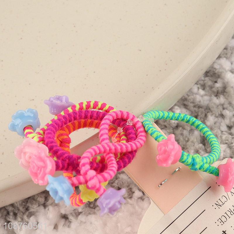 Wholesale 5pcs colorful elastic ponytail holders hair ties for kids