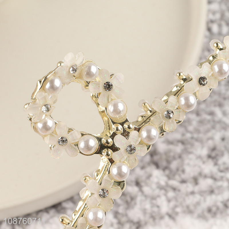 Factory price pearl flower hair claw clip hair accessories for women