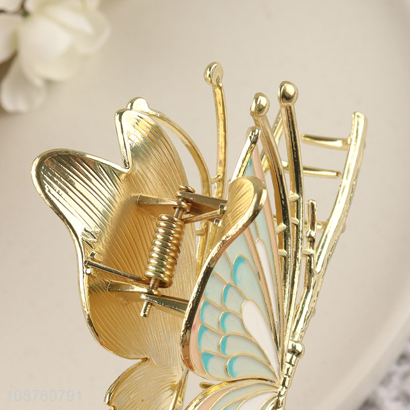 Good quality elegant butterfly hair claw clip alloy hair jaw clip