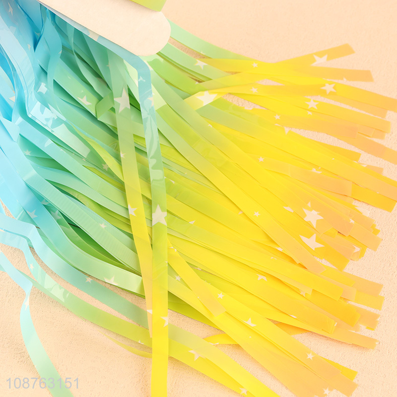 Low price gradient color 1.2M party decoration foil fringe curtain