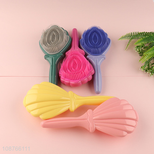 Good quality plastic handle massage hairbrush for women