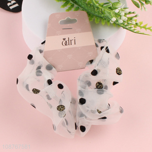 Wholesale polka dot elastic hair bands ponytail holders