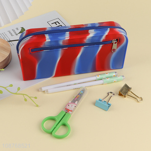 Factory price waterproof silicone pencil case pencil pouch