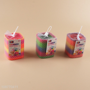 Low price square rainbow spring toys