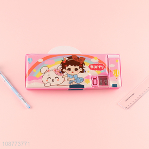 Factory price cartoon plastic pencil case pencil box