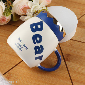 Online wholesale ceramic coffee mug with lid & handle