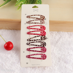 New arrival leopard print alloy snap hair clips