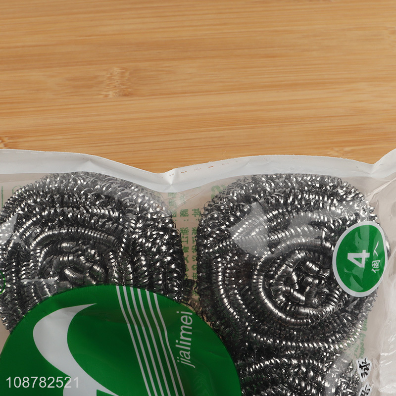 Wholesale 4pcs stainless steel kitchen scourers cleaning balls