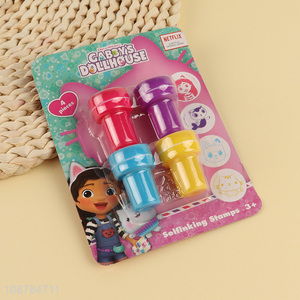 Wholesale 4pcs selfinking stamp set for kids age 3+