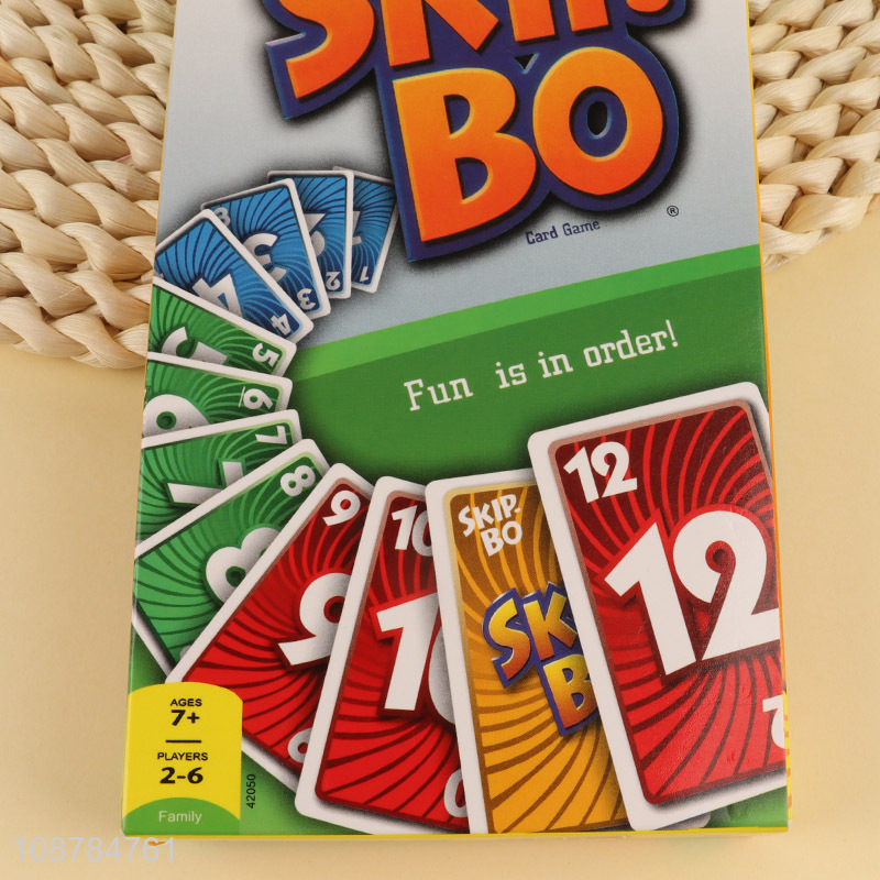 New arrival skip bo card game for age 7+  players 2-6