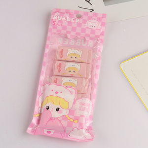 Latest products 5pcs cartoon rubber eraser set