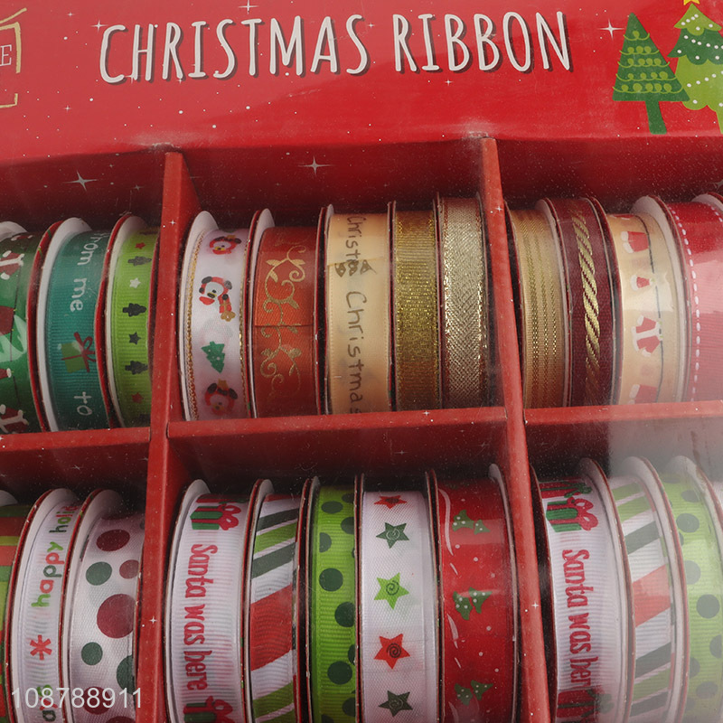 Factory supply 45pcs Christmas ribbons for gift wrapping