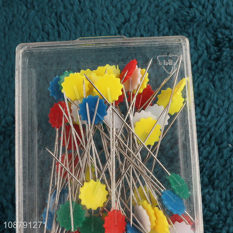 Wholesale colorful flat head straight pins quilting pins