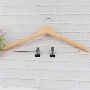 Factory price 2 in 1 wooden pants hanger non-slip skirt hanger