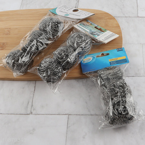 Factory price 3pcs stainless steel wool scrubbers kitchen scourers