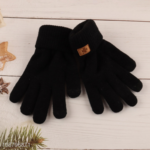 Hot selling full finger winter knit gloves for adults