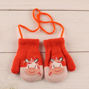 New arrival cartoon kids <em>winter</em> mitten hanging neck <em>gloves</em>