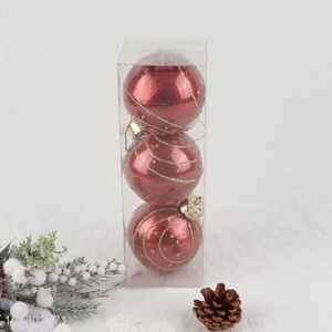 Good sale 3pcs red christmas ball christmas decoration