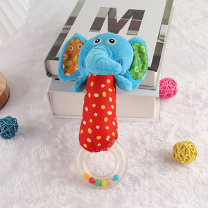 Custom logo stuffed plush rattle shaker newborn sensory toy