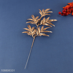 Hot selling metallic faux plant leaves for table decoration