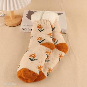 Good quality winter warm cozy soft slipper socks for women