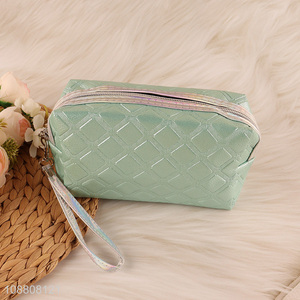 Good quality embossed pu leather makeup bag toiletry bag