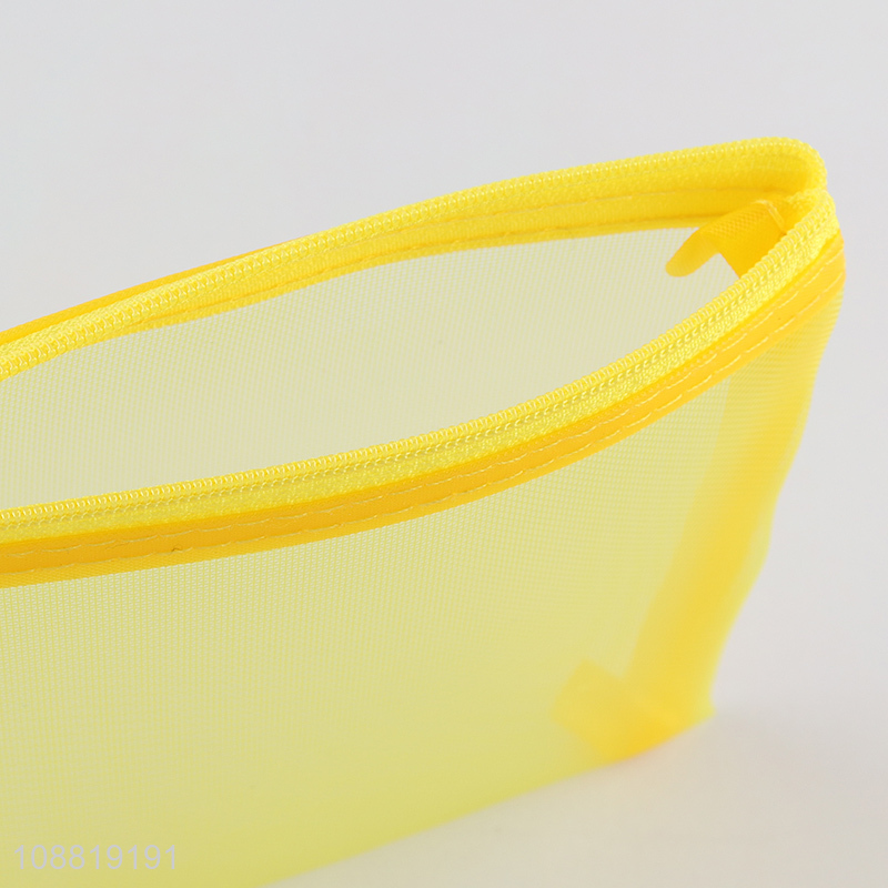 Online wholesale A6 clear mesh file bag pencil pouch with zipper