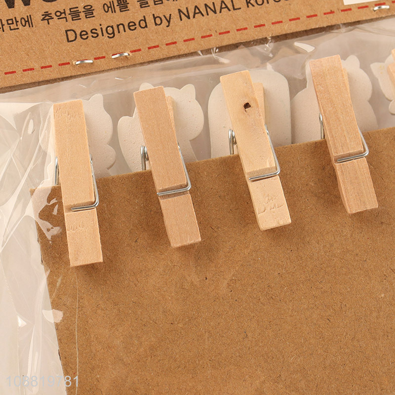 Wholesale 10pcs cute cartoon wooden clothespins photo holders