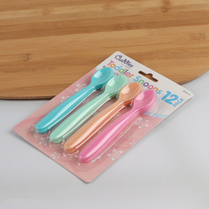 Wholesale 12pcs mini plastic dessert spoons colorful tasting spoons