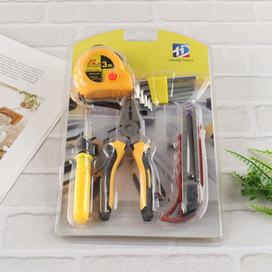 Good quality home tool kit with tape measure, hex key set, screwdriver, plier & utility knife