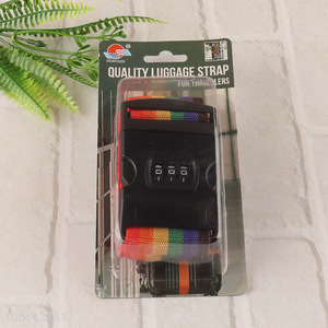 High quality rainbow luggage strap travel <em>belt</em> with lock