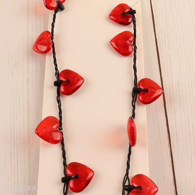 Popular products heart shape flashing lights necklace for sale
