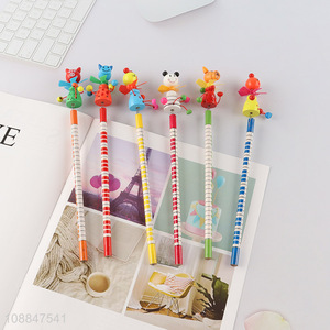 Wholesale Kids Wood-Cased Pencil with Fun Pencil Topper