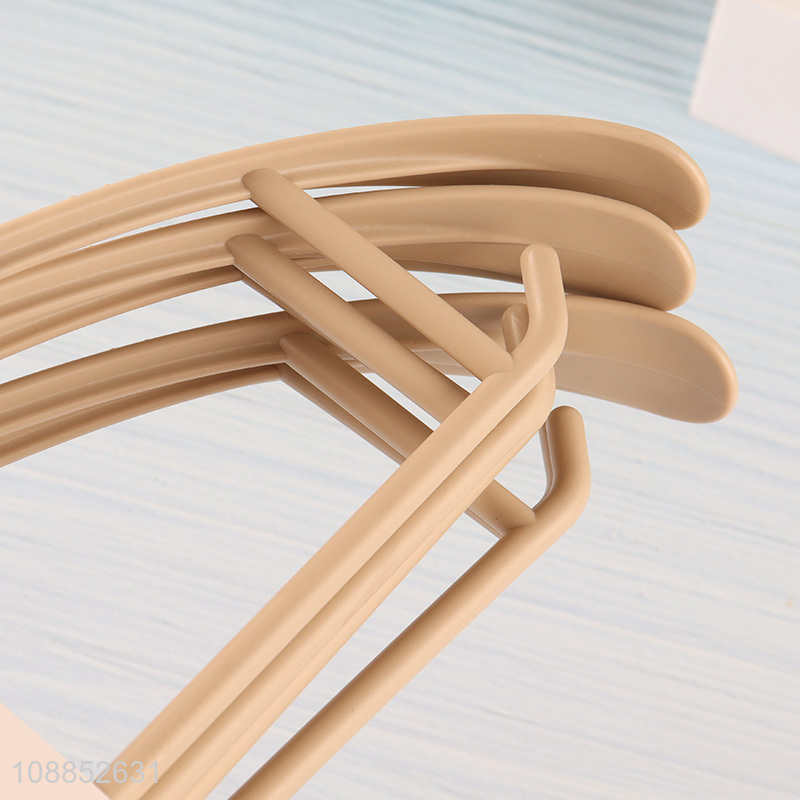 High quality 5pcs wide heavy duty non-slip plastic clothes hangers