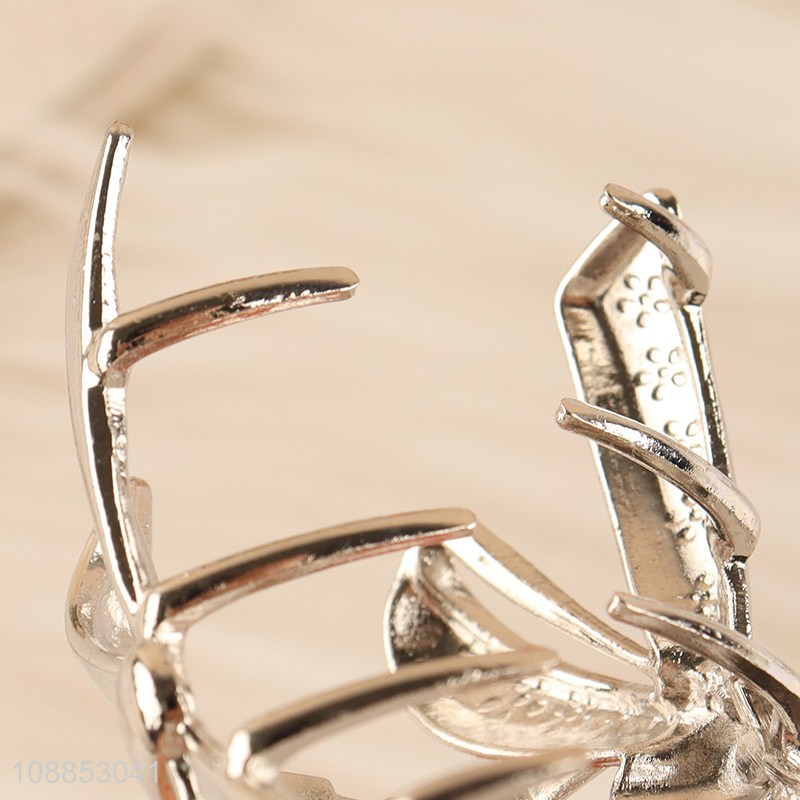 High quality silver bowknot hair claw clips metal hair clips for women