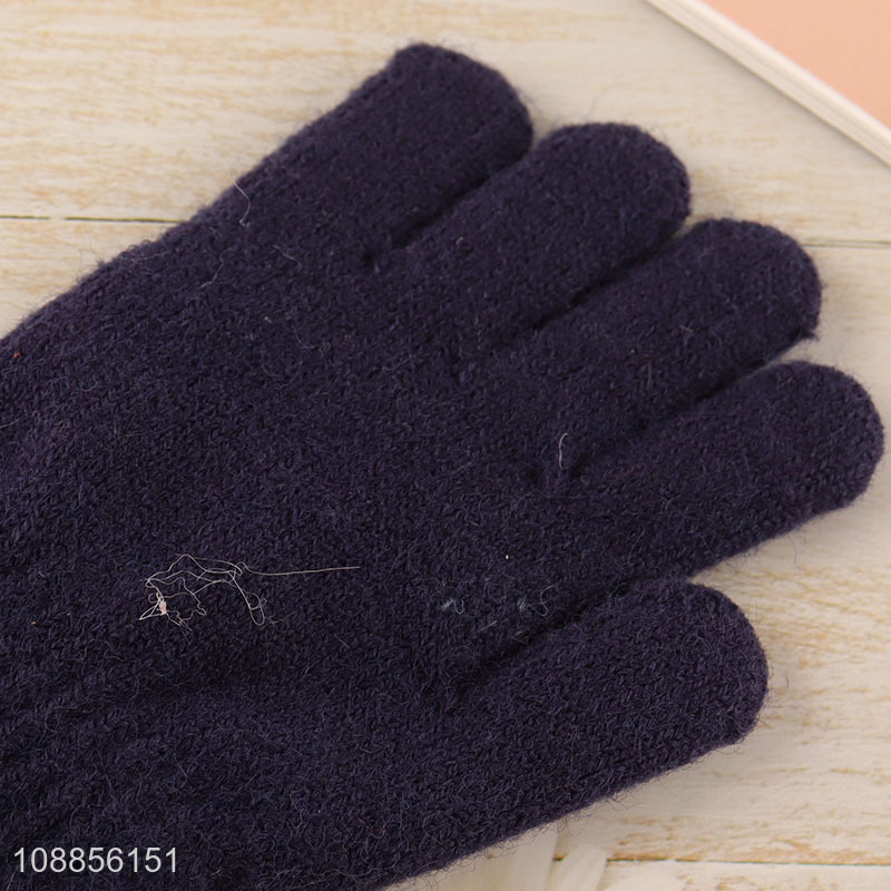 Online wholesale kids winter gloves strechy knitted gloves