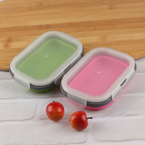 Top quality multicolor silicone folding lunch box bento box