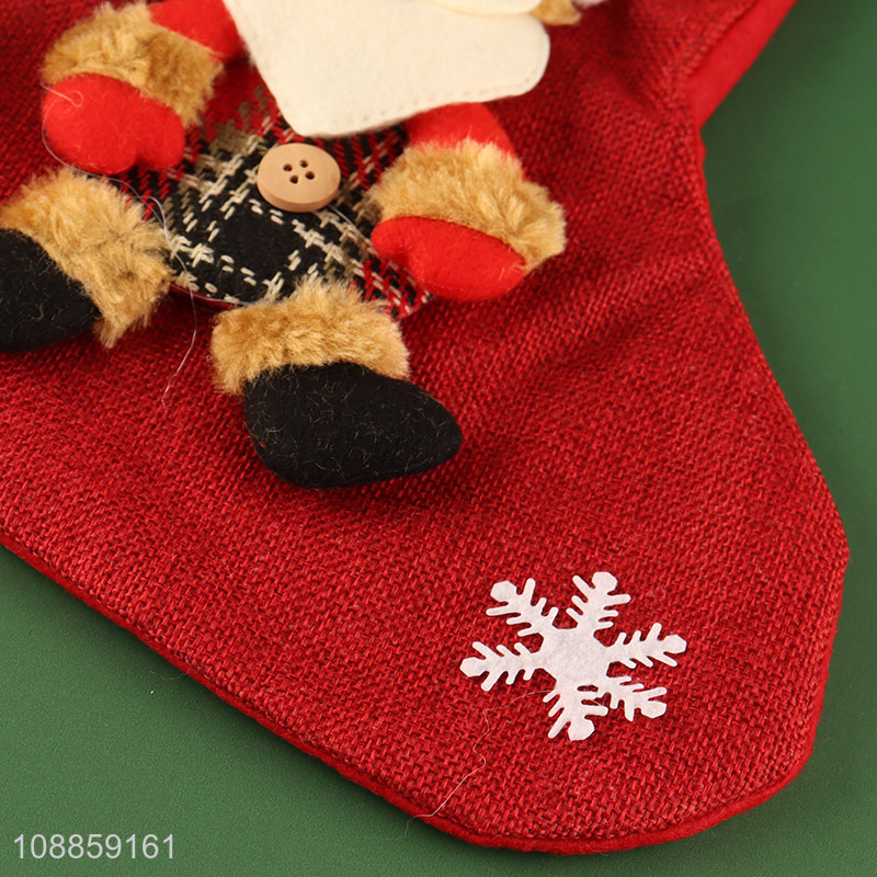 Hot Selling Imitation Linen Christmas Stockings for Christmas Party Deocr