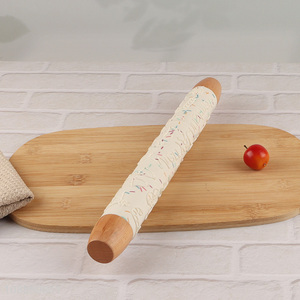 Best price christmas embossing non-stick pastry dough rolling pin