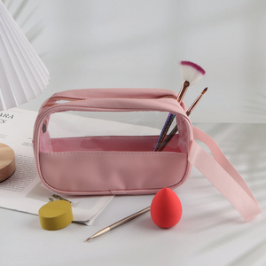 Good quality women travel cosmetic bag makeup bag with zipper