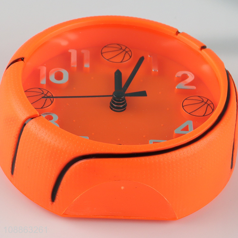 Online wholesale basketball shaped kids alarm clock table clock