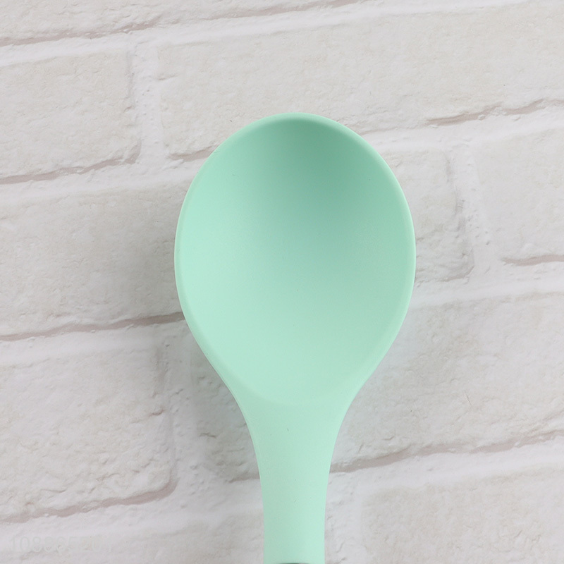 New product nylon silicone cooking spoon with stainless steel handle