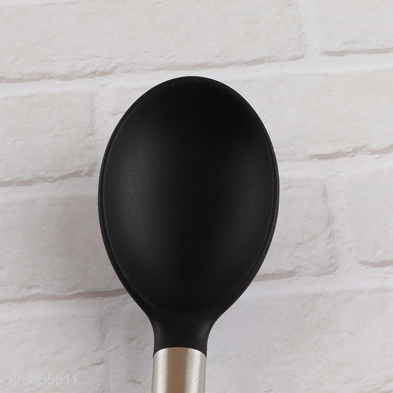 High quality silicone nylon kitchen spoon with stainless steel handle