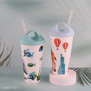 Hot items home office plastic water cup straw drinking cup for sale