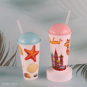 Best selling plastic straw water cup drinking cup for home