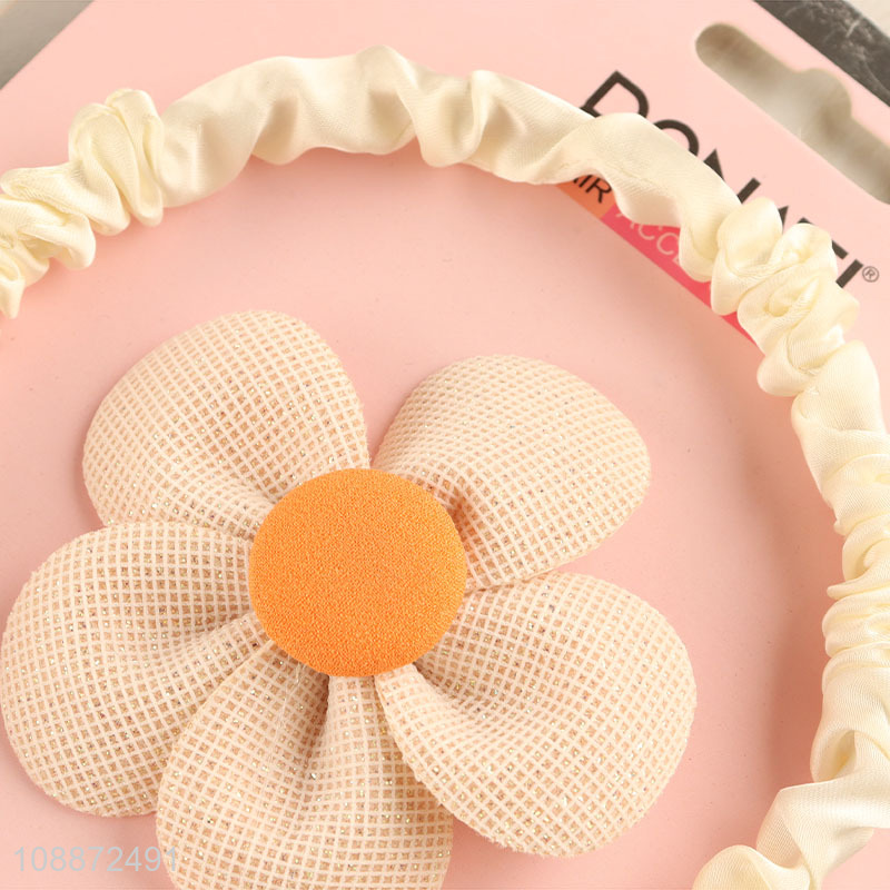 Factory wholesale girls 2pcs hair hoop hairpin set