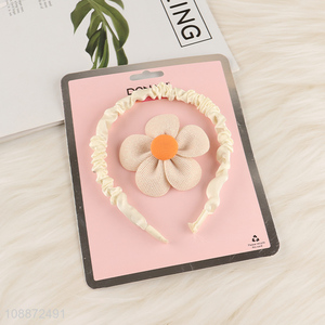 Factory wholesale girls 2pcs hair hoop hairpin set